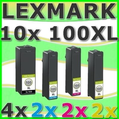 Set 10 TINTE PATRONEN LEXMARK 100XL S300 S301 S305 S308 S815 S816 S608