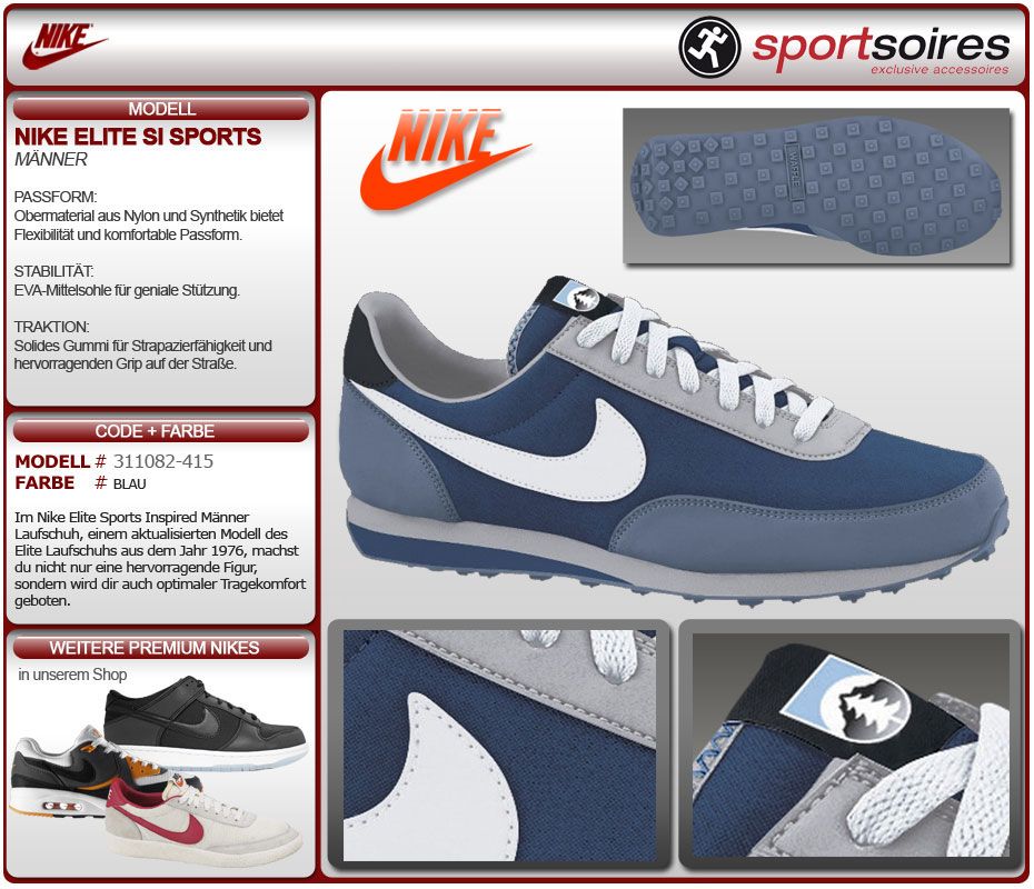 NIKE ELITE SI SNEAKER RETRO SCHUHE 311082 415 GR 43