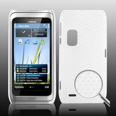 Hard Case Mesh für Nokia E7 weiß withe Hülle Cover Schutz