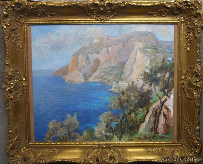 MARCO DE GREGORIO *1829 attr. °CAPRI BLAUE GROTTE° ÖL