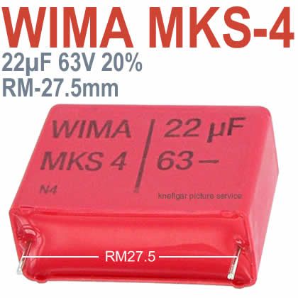 415 St Wima MKS4 KONDENSATOR 22uF 63V 20% RM27,5 MKS 4