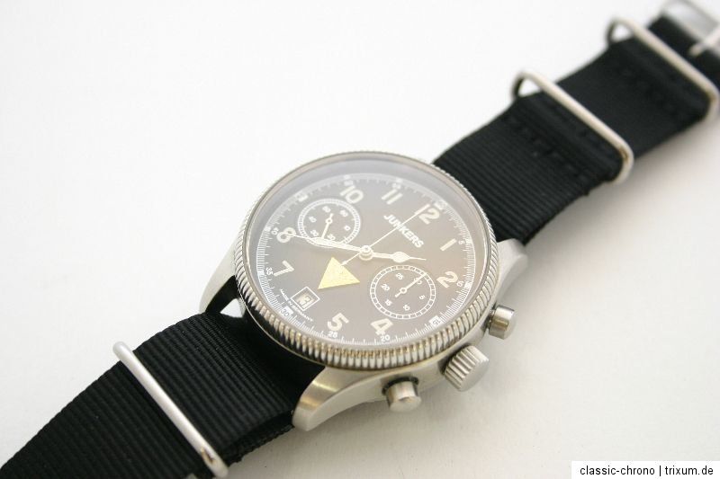 JUNKERS Fliegeruhr Chronograph   Glasboden   Handaufzug   P 3133