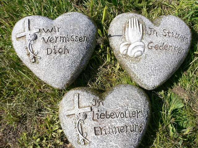 Herz Grabschmuck Spruch Grab Friedhof wetterfest