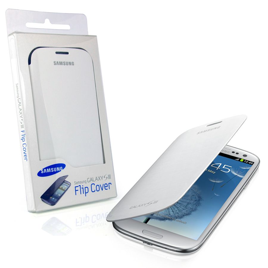 Genuine Samsung Galaxy S3 I9300 Flip Cover   Marble White   EFC