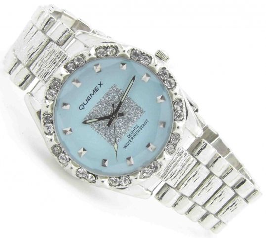 BLING*ICED OUT*HIP HOP*UHR*STRASS*B.BLAU*PLAT*NO NICKEL
