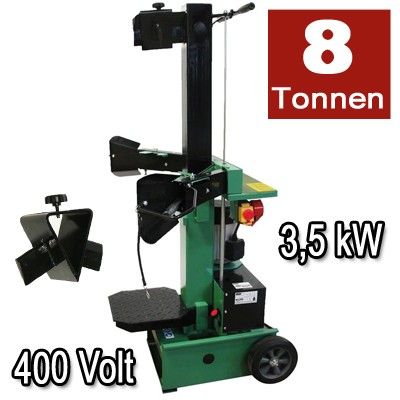 Dema 8 Tonnen Holz Spalter 400 Volt 3,5 kW mit Spaltkreuz Brennholz