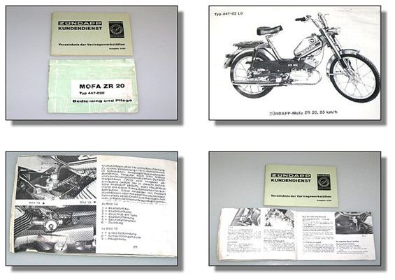 Zündapp ZR 20 Mofa Typ 447 020 Betriebsanleitung Art. 15308