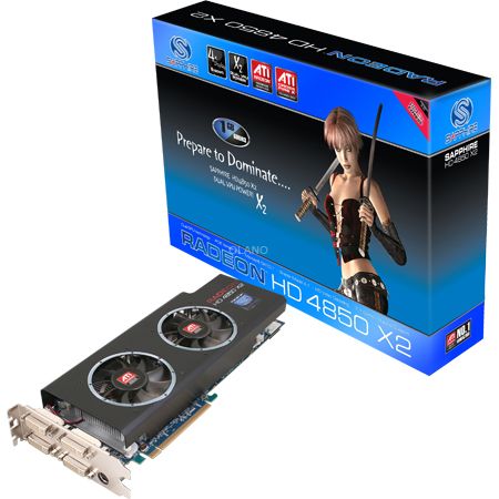 Sapphire HD4850 X2 ATI Radeon PCIe Grafikkarte 1024 MB