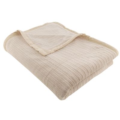 Microfaser Kuscheldecke Rippstruktur Decke Wohndecke Wolldecke creme