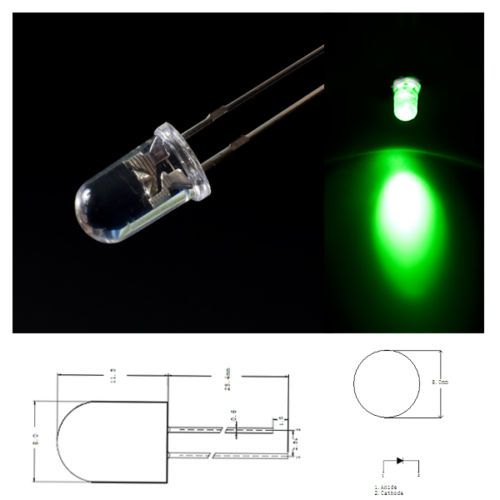 100 Stück Superhelle Grüne Leds 5mm 15000mcd led Grün