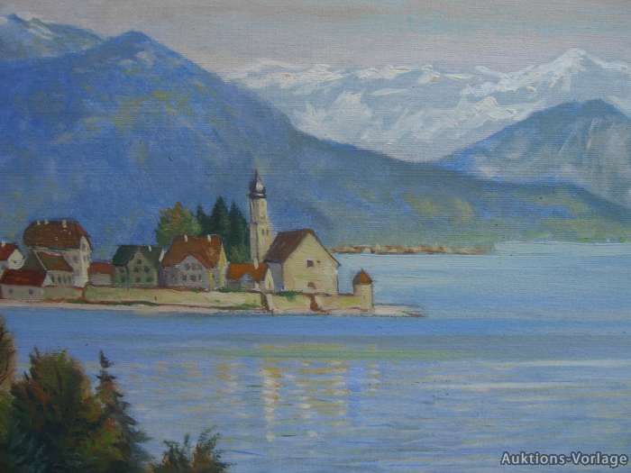 FRANZ FORTHUBER *1882 CHIEMSEE BAYERN °ÖLGEMÄLDE DACHAU ALPEN