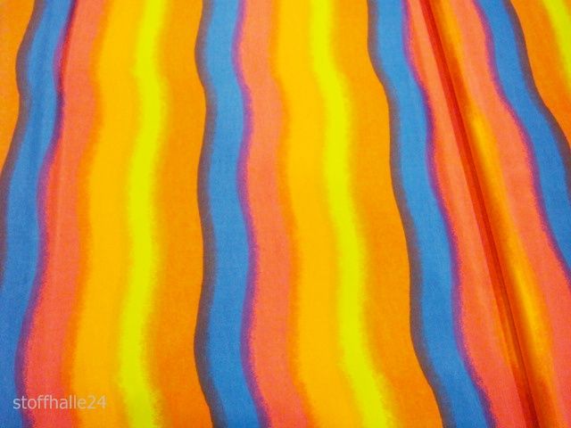 Satin Stoff bunt Wellen Kettsatin Fastnach Karneval #533