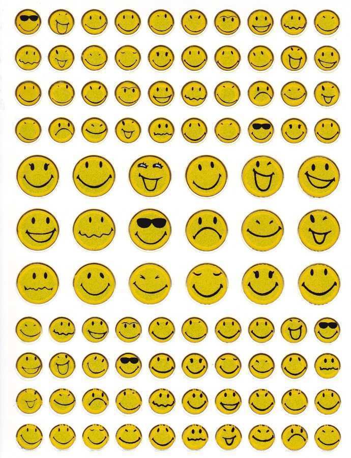 D487 Smiley Smilies Sticker Metallic Glitzer Spass Aufkleber Bogen 13