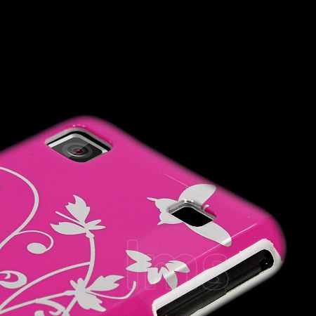 Hot Pink Floral Hard Thin Case For Samsung Galaxy S Plus i9001