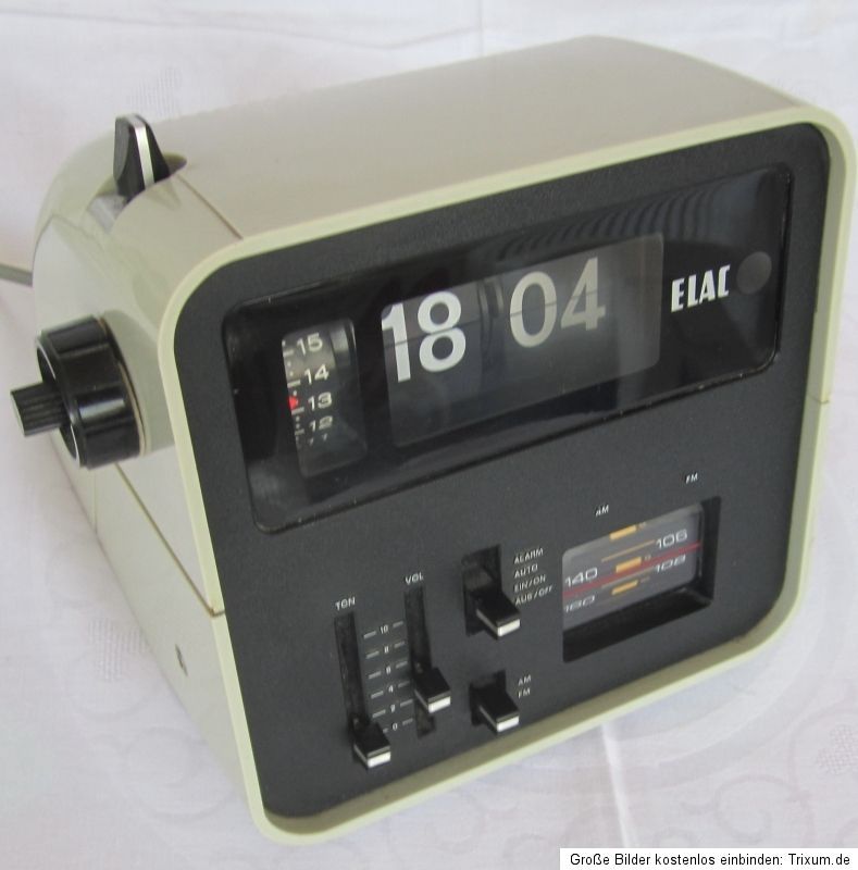 ELAC RD 100 Radio Klappzahlen Uhr Flip Clock Radio Space Age Panton