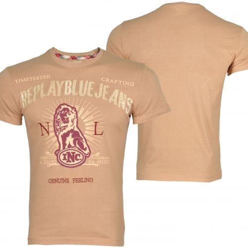 Replay Genuine Feeling T shirt Khaki (69479)