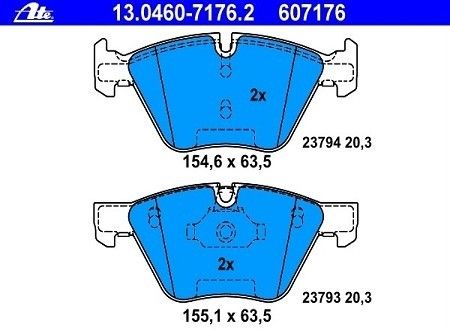 ATE Bremsbeläge 13.0460 7176.2 vorne BMW 5er E60 E61 520i 523i 525i