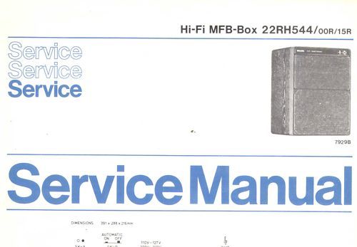 Philips Service Manual für MFB Box 22RH544 22 RH 544