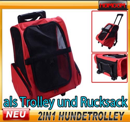 Hundetrolley Transporttasche Tragetasche fuer Tiere 2in1 Rucksack und