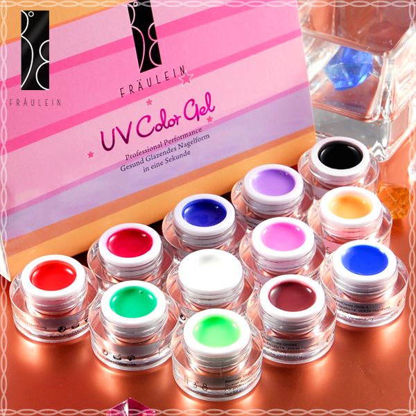 Fräulein3°8 Nail art 12 Real Colors Soak off UV Gel Set