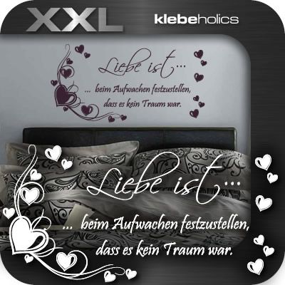 A555  Liebe ist wenn der Gute Nacht Kuss Wandtattoo