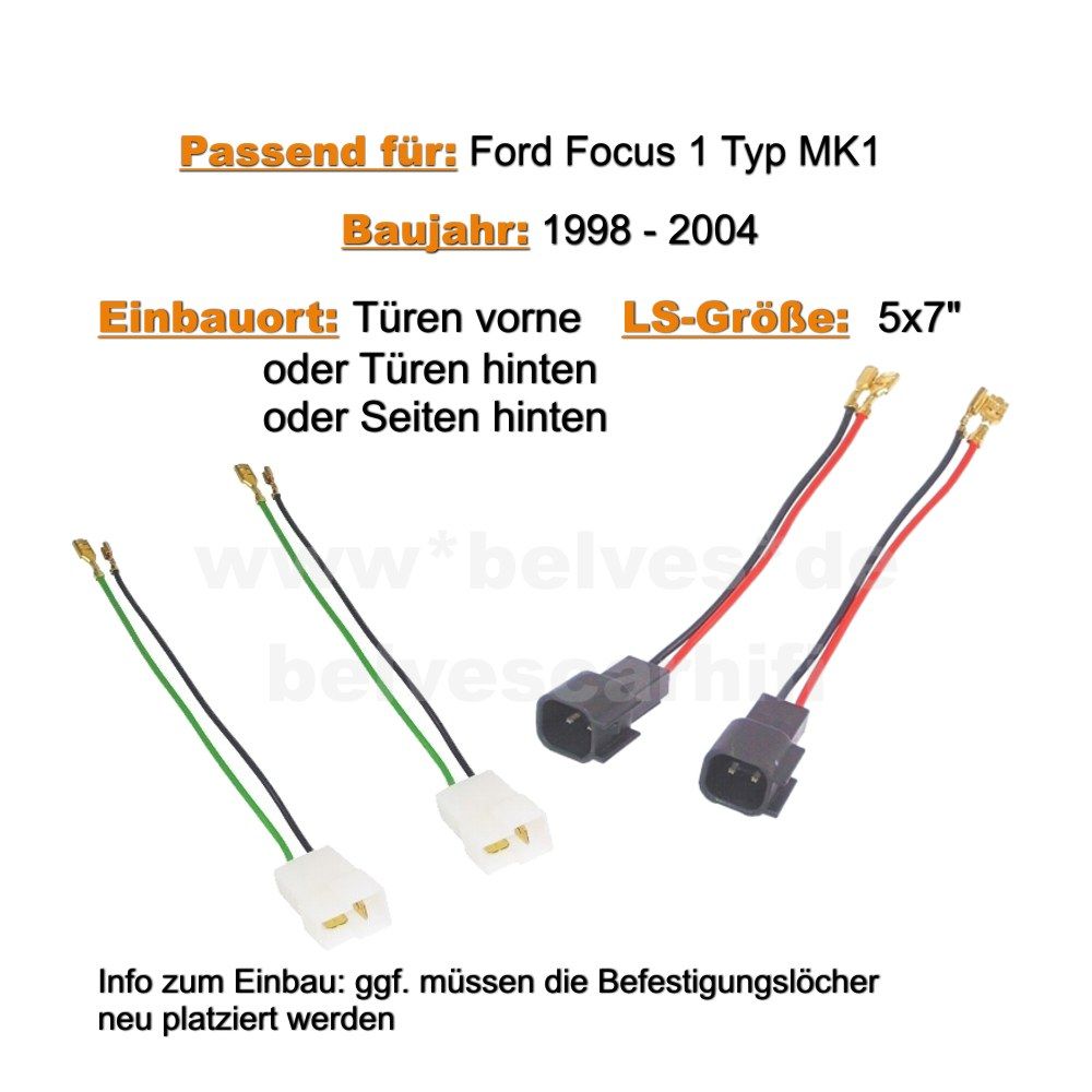 Hifonics TS 572 Lautsprecher für Ford Focus 1 Typ MK1 Bj. 1998 2004