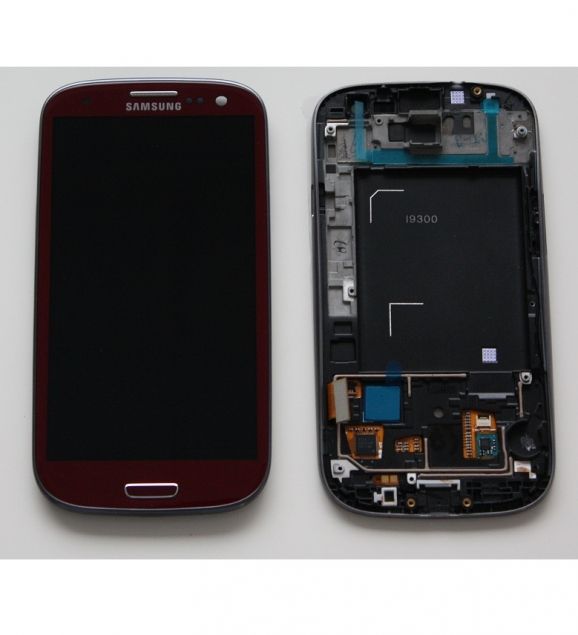 Samsung i9300 Galaxy S3 ROT RED LCD Display Rahmen Touchscreen Touch