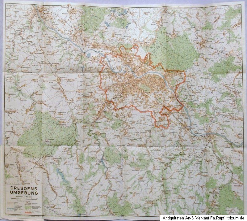 Konvolut Reiseführer Wanderkarte Dresden Sachsen um 1930 1960