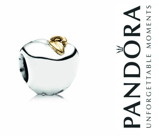 PANDORA APFEL 791026 CHARMS ELEMENT 925 SILBER & 585 GOLD NEU BEAD