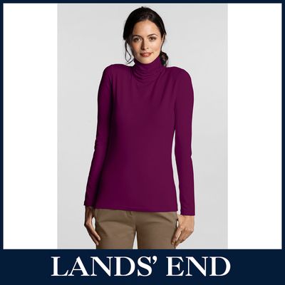 LAND´S END Damen Pullover Pulli Stretch Rolli Rollkragen Modal