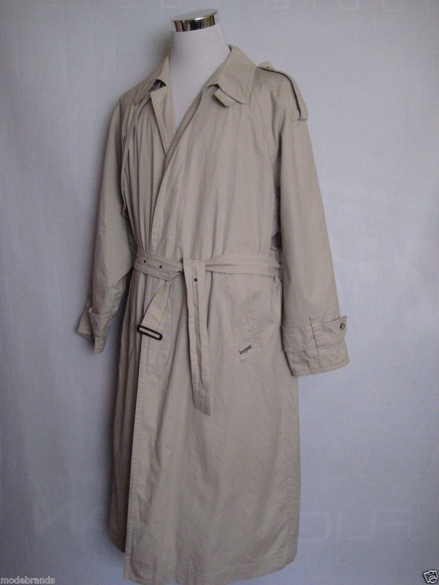 Luxus Design Mantel BUGATTI Trenchcoat beige sand Baumwolle waschbar