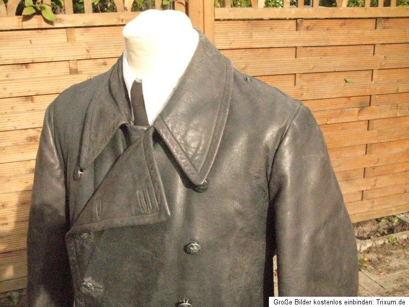 1976# Luftwaffe Offizier Mantel Ledermantel Uniform Fellkragen mit