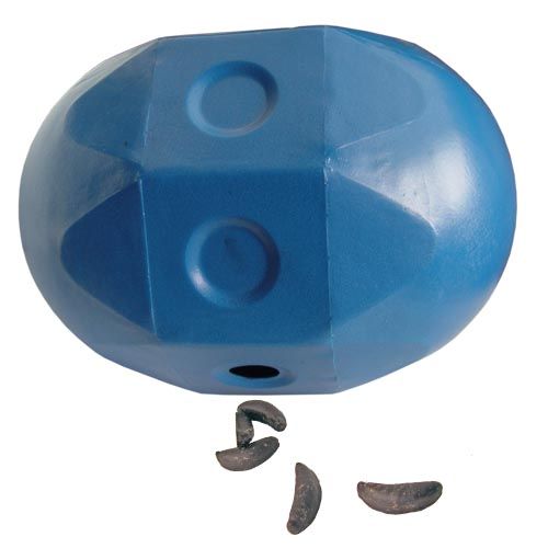 Futterball + Spielball Leckerli Pferdespielball blau