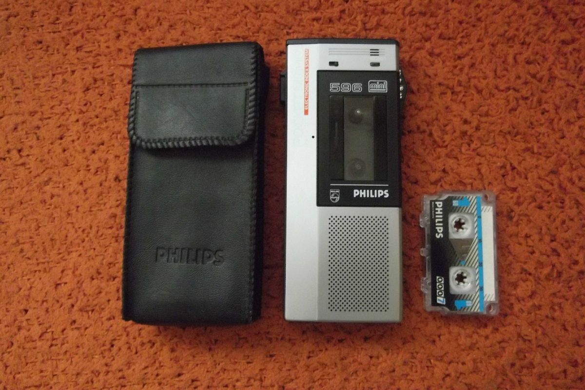 PHILIPS POCKET MEMO 596 mini mit 1 Casette+Lederetui