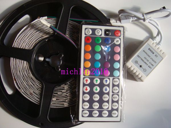 5m 10M 5050 SMD RGB LED Strip Leiste Streifen +44 Tasten Fernbedienung