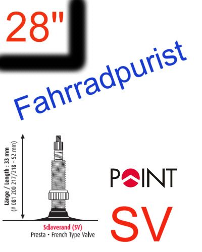 Fahrradschlauch 28 Zoll Point Rennradventil 40 622