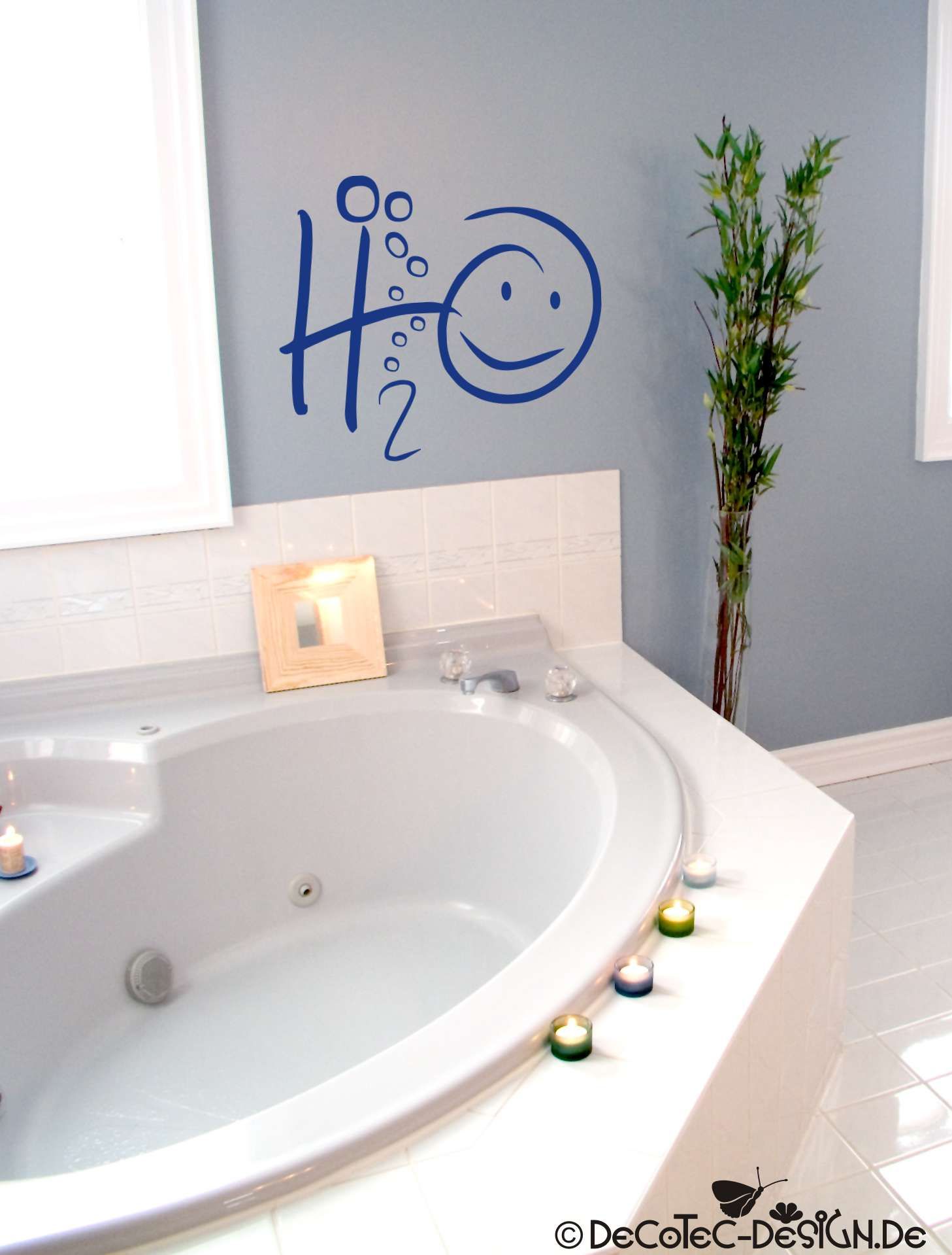 W620 Wandtattoo H2O Wasser Wandaufkleber Badezimmer Tür Aufkleber Bad