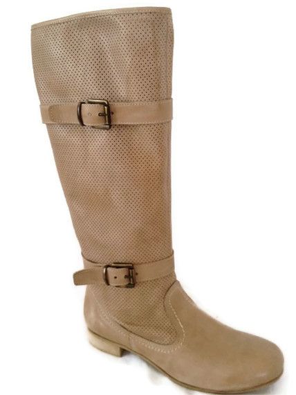 Via Roma **Italienische Lederstiefel Sommerstiefel Gr. 39 Cream Beige