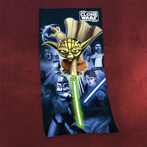 Star Wars Clone Wars Jedimeister Yoda Strandtuch Duschtuch 75x150cm