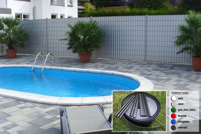 Sichtschutz für Zäune   silber   35m Rolle   Gartenzaun Metallzaun