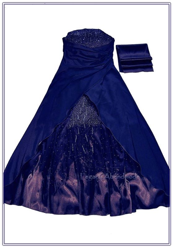 LANGES HOCHZEITSKLEID ABENDKLEID / BALLKLEID FARBE BLAU NEU GRÖßE 40