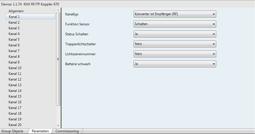 KNX RF / TP Koppler 670 AUFPUTZ Gateway   24 Kanäle