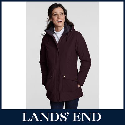 LANDS´ END Damen Parka Thermoparka Winterjacke Kapuze