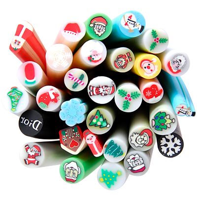 Nail Art FIMO Stangen 3D Nagel Sticker Weihnachten Nagel 30st