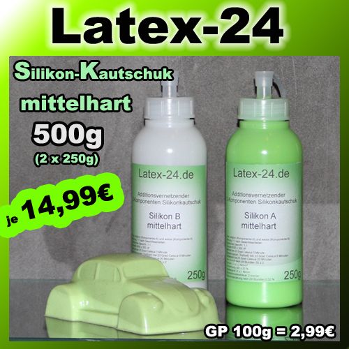 500g Silikon Kautschuk 2 K  mittelhart  additionsvernetzendes 2