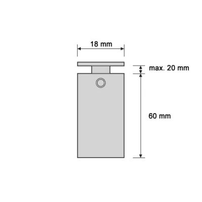 Der Extra Lange V2A Abstandshalter für eine Plattenstärke von 1