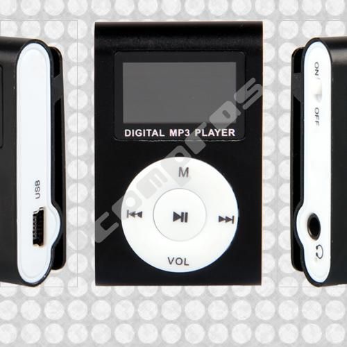 Mini 4GB LCD Display  Player Microfon m.Clip Schwarz