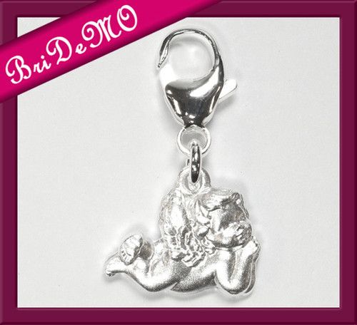 Schutzengel Engel 3 D Charm 925 Silber Anhänger