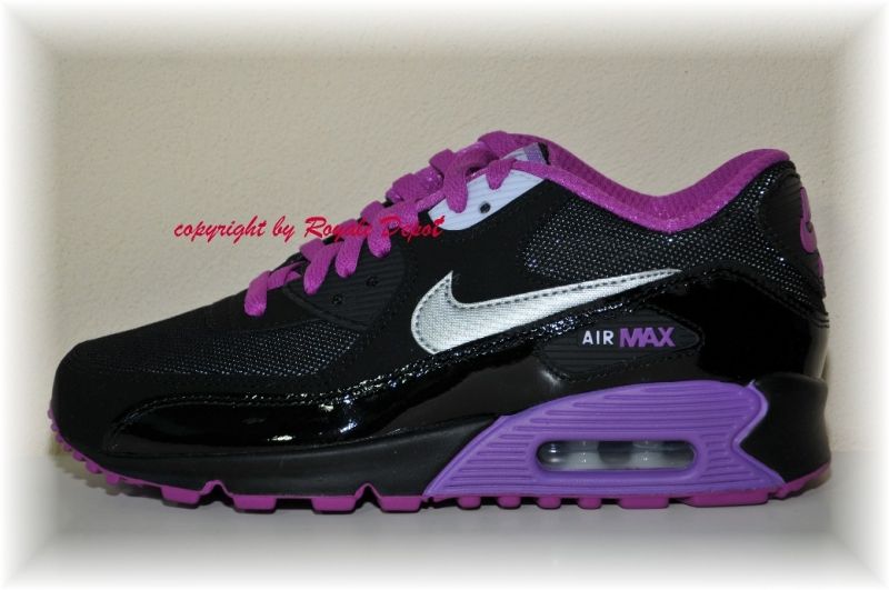 NIKE AIR MAX 90 2007 GS 345017 009 schwarz lila günstig Gr 36 37 38