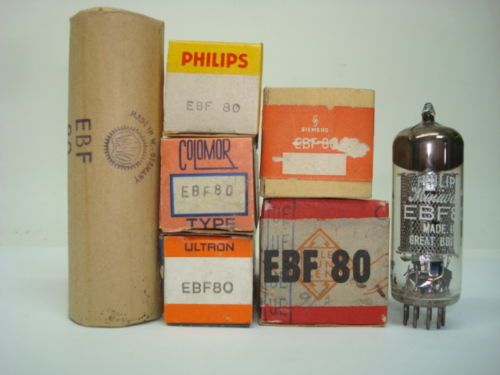 EBF80 = 6N8 = ZD152 = WD709 TUBE   RHÖRE   VALVULA.